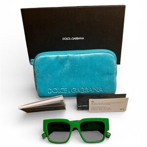Dolce Gabbana 💚 Green Logo Sunglasses DG6184 😎 w/ authenticity certificate